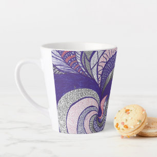 Tasse Latte Farimah   Art abstrait à main levée fluide