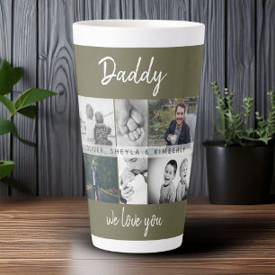 Tasse Latte Father with Kids and Family Dad Photo Collage