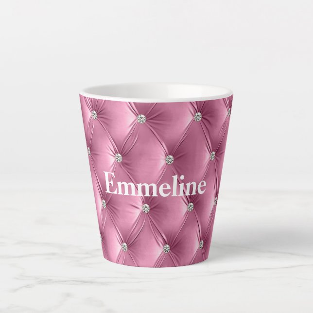 Tasse Latte Faux Velvet rose doux et chaud (Devant)