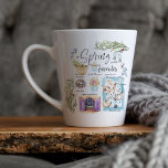 Tasse Latte Favoris de printemps tendance | Illustration aquar<br><div class="desc">Personnalisé avec votre nom sur le dos. Aquarelle tendance dessinée à la main illustrations des favoris printaniers. Ils font de grands cadeaux ! Trouvez quelques bonbons à l'intérieur et faites la journée de quelqu'un ! Si vous souhaitez voir différents éléments, s'il vous plaît envoyez-moi un message. Ajoutez votre libellé personnalisé...</div>