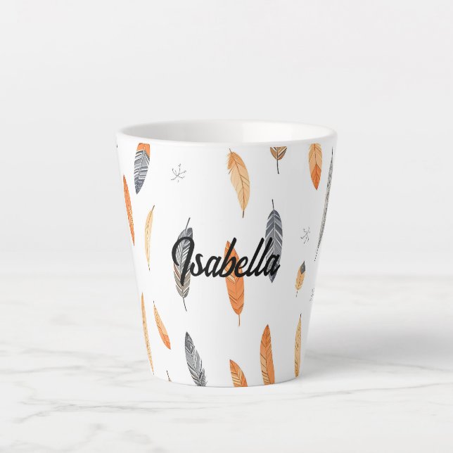 Tasse Latte Feathers Luxury Trendy Boho Collection (Devant)