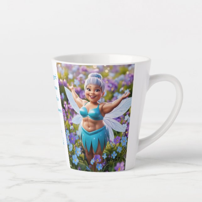 Tasse Latte Fée de la Fleur de Ne m'oubliez pas (Droite)