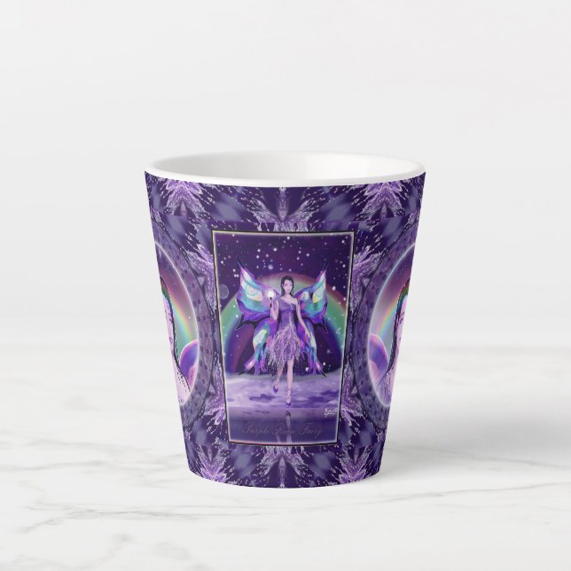 Tasse Latte Fée de pluie violette (Devant)