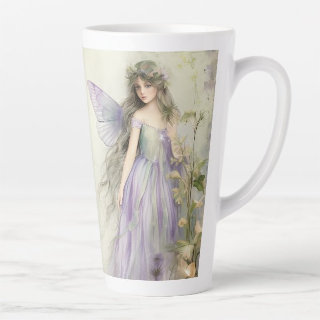 Tasse Latte Fée Violette (journal doublé assorti disponible) (Droite)
