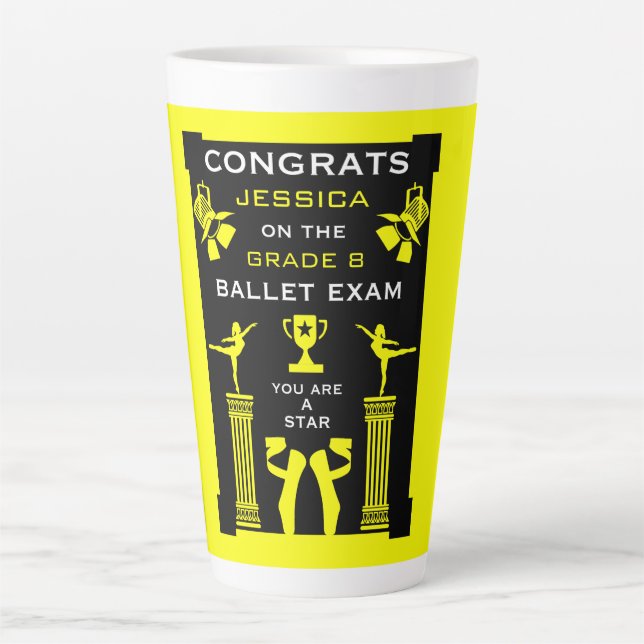 Tasse Latte Félicitations à Ballet Dance (Devant)