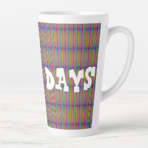 TASSE LATTE FÉLICITATIONS JOYEUX JOURS SUR L'ART STRIPÉ