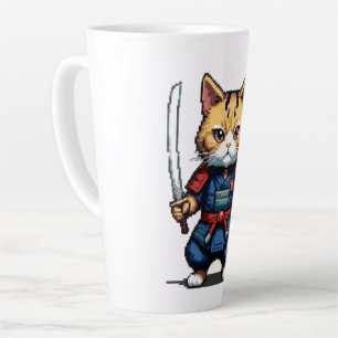 Tasse Latte Feline Samurai Warrior