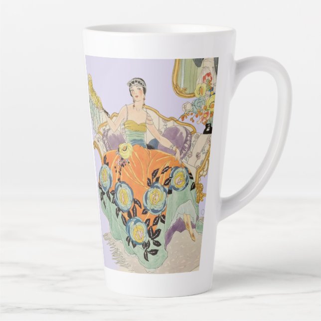 Tasse Latte Femme Art déco festive (Droite)