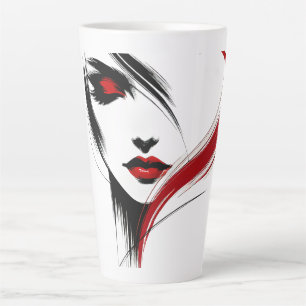 Tasse Latte Femme au murmure rouge