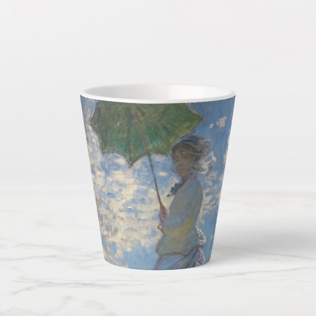 Tasse Latte Femme avec parasol - Madame Monet et son fils (Devant)