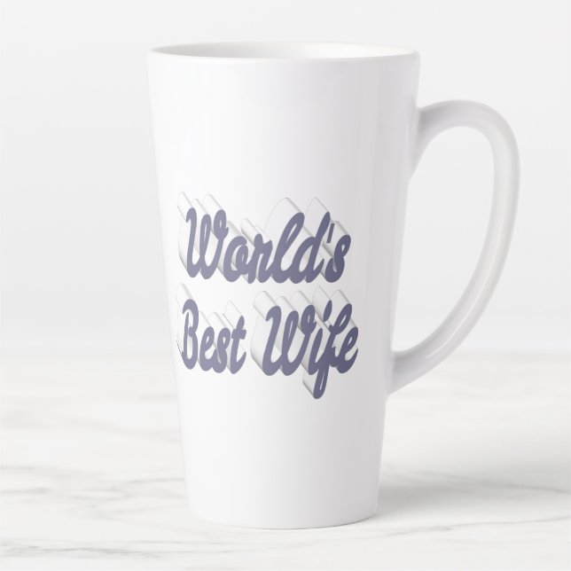 Tasse Latte Femme avec texte gris (Droite)