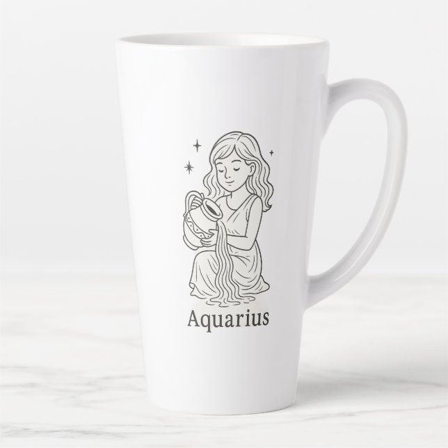 Tasse Latte Femme du zodiaque Verseau  (Droite)