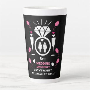 Tasse Latte Femmes gays 5e anniversaire du Mariage