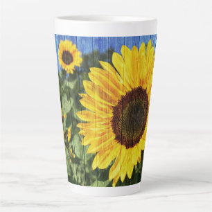 Tasse Latte Fence painted de Sunflowers