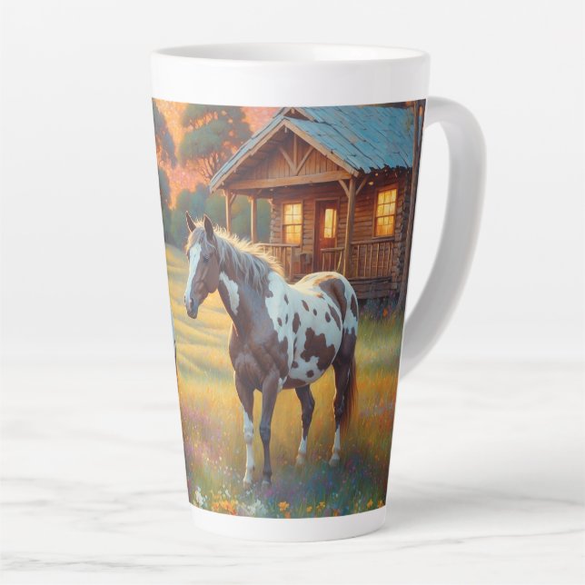 Tasse Latte Ferme Équestre (Angle droit)