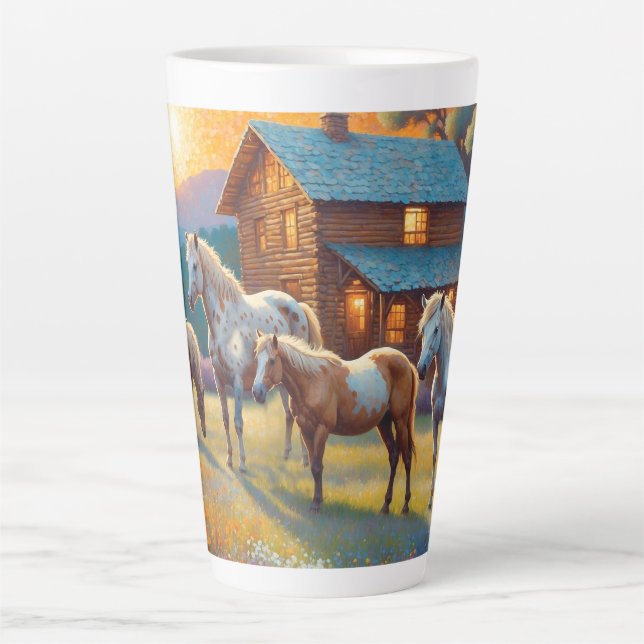 Tasse Latte Ferme équine (Devant)