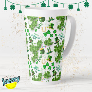Tasse Latte Festive St. Patrick's Day irlandais inspiré