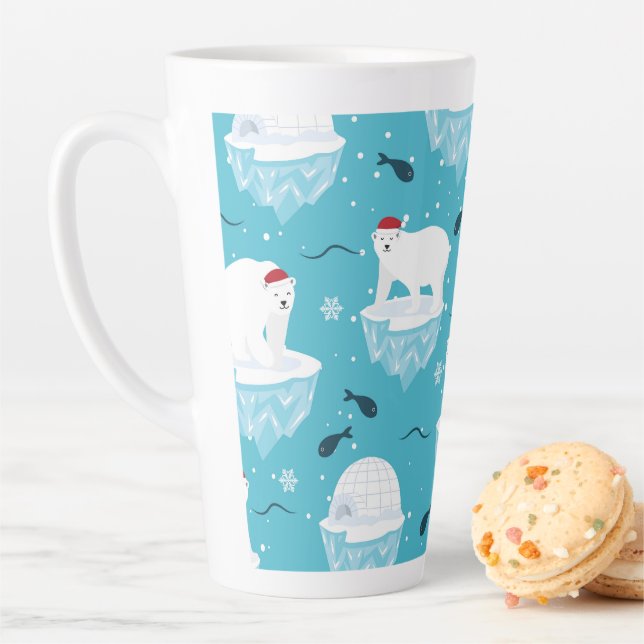 Tasse Latte Fête de l'ours polaire (En situation)
