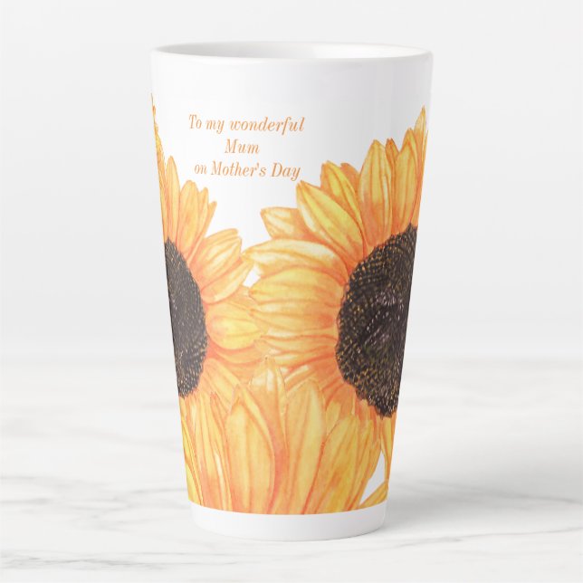 Tasse Latte Fête des mères des tournesols grande (Devant)