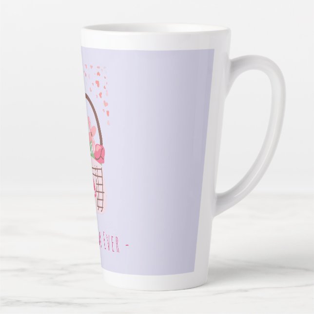 Tasse Latte Fête des Mères, Meilleure Maman, avec Belle Fleur (Droite)
