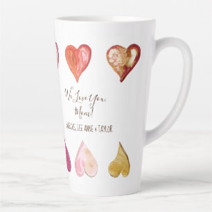 Tasse Latte Fête des mères Nous t'aimons Maman Coeurs modern