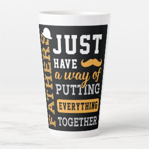Tasse Latte Fête des pères de typographie