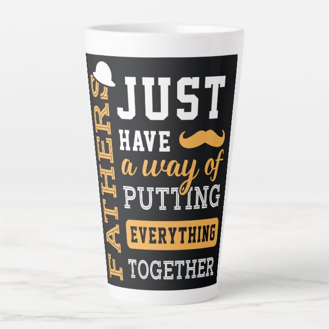 Tasse Latte Fête des pères de typographie (Devant)