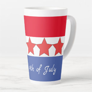 Tasse Latte Fête patriotique rouge blanc et bleu du 4 juillet