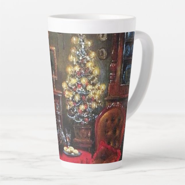 Tasse Latte fête vintage Noël (Angle droit)