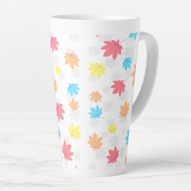 Tasse Latte Feuille coloré (Angle droit)