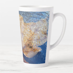 Tasse Latte Feuille de érable jaune gelée Automne Nature