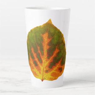 Tasse Latte Feuille vert orange et jaune d'Aspen #1