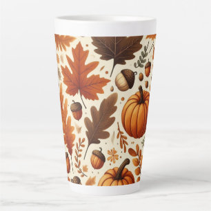 Tasse Latte feuilles classiques / citrouilles / glands Automne
