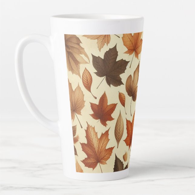 Tasse Latte Feuilles d'automne (Gauche)