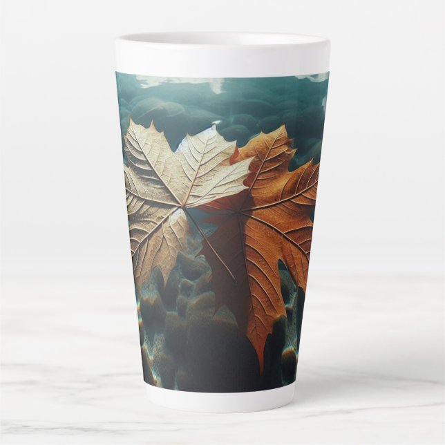 Tasse Latte Feuilles d'automne (Devant)
