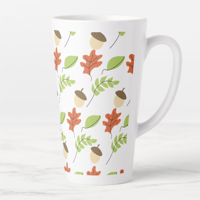 Tasse Latte Feuilles d'automne Gland Saisonnière (Droite)