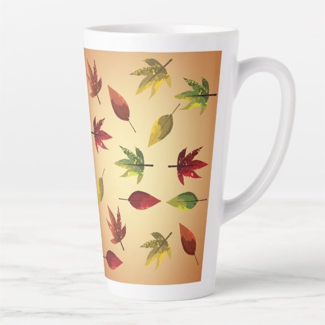 Tasse Latte Feuilles d'automne picturales (Droite)