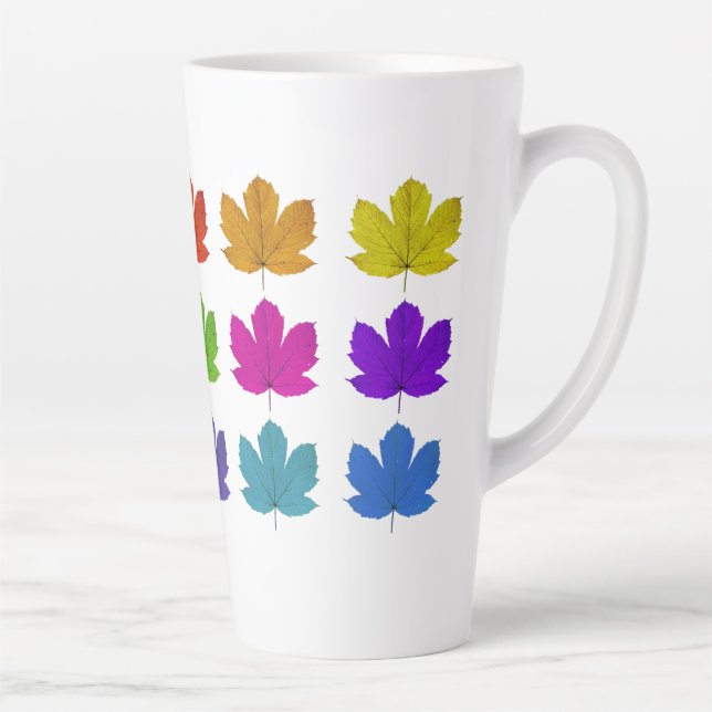Tasse Latte Feuilles d'érable colorés (Droite)