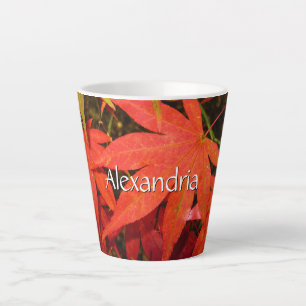 Tasse Latte Feuilles d'érable Crimson - Petits personnalisable