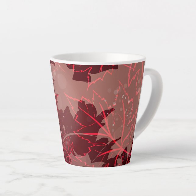 Tasse Latte Feuilles Dorées 1 (Angle droit)