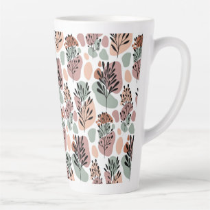 Tasse Latte Feuilles et formes organiques