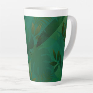 Tasse Latte Feuilles Tropicales Mystiques Exotiques de la Jung