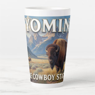 Tasse Latte Fierté de l'État du Wyoming Bison de l'Ouest