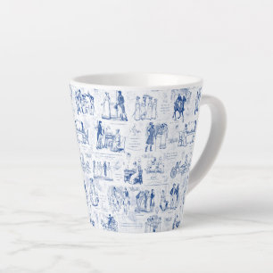 Tasse Latte Fierté et préjugé Citations de toile bleue