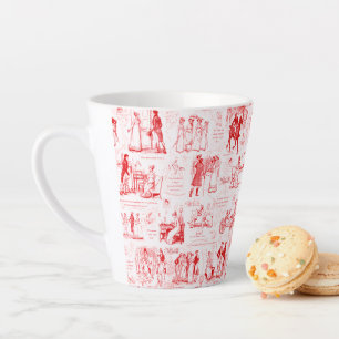 Tasse Latte Fierté et préjugés Citations de toile rouge