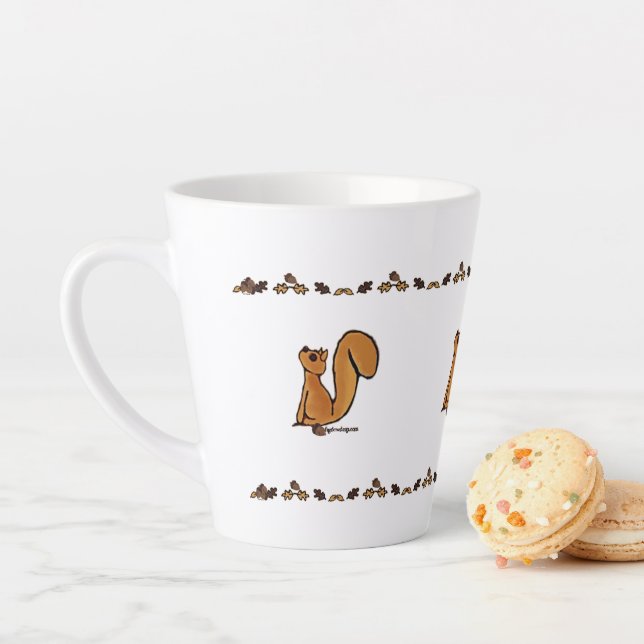 Tasse Latte figdewdrop Squirrel Acorn & Leaves Small Latte Cup (En situation)