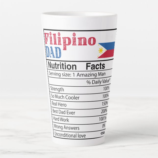 Tasse Latte Filipino Papa Nutrition Faits Fête des pères Cadea (Devant)