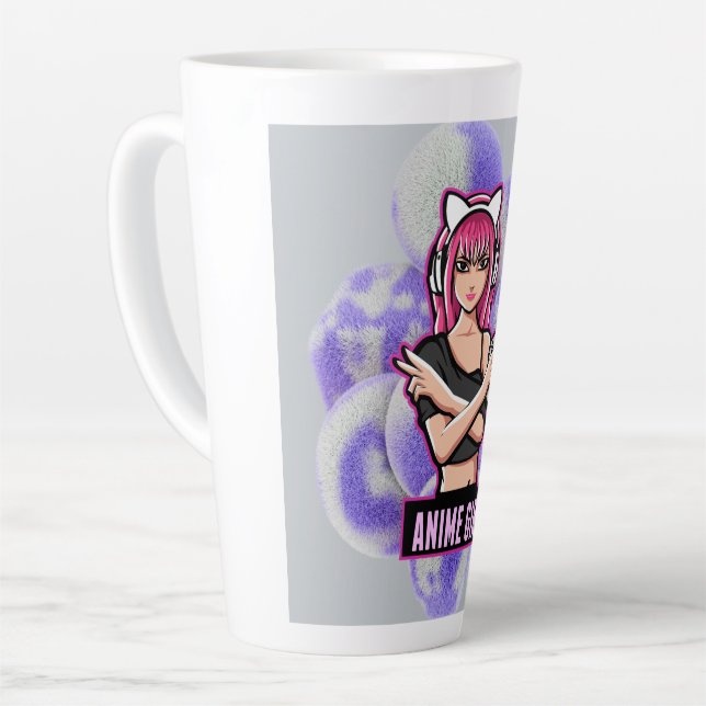 Tasse Latte Fille Anime – Conception de personnage moderne et  (Angle gauche)