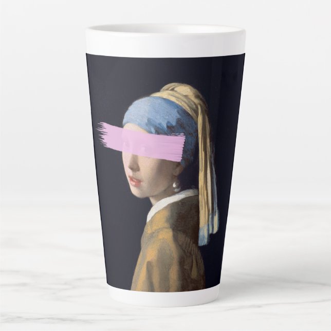 Tasse Latte Fille avec oreille perle avec brosse rose (Devant)