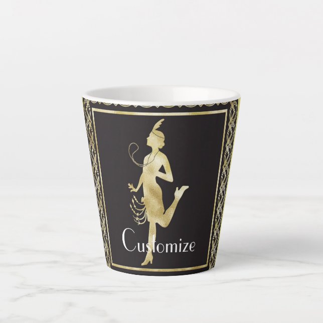 Tasse Latte Fille Flapper des années 1920 Thunder_Cove (Devant)